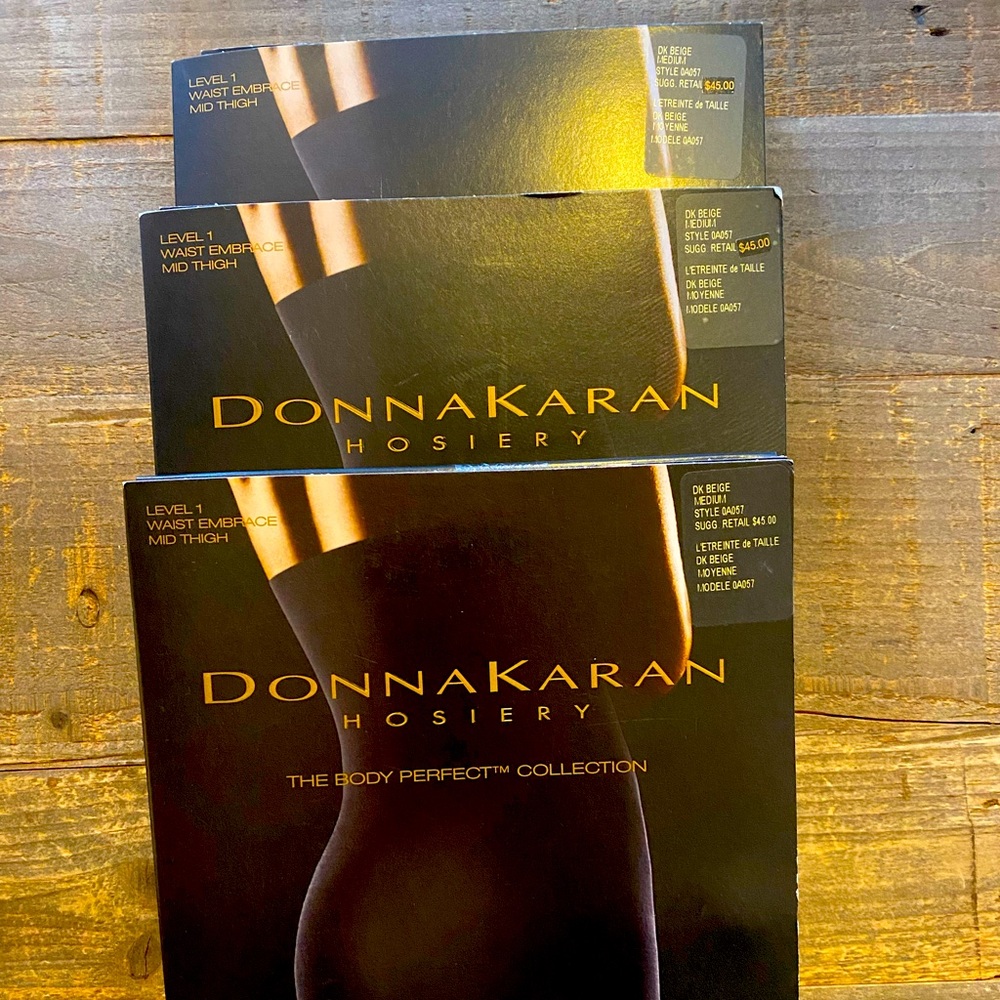 Bundle of 3 Donna Karan control top pantyhose